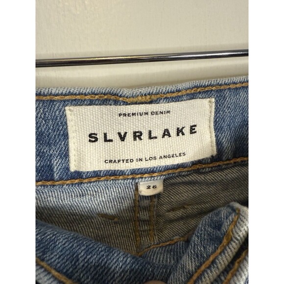 Slvrlake Women’s 26 London Crop Jeans Medium Wash Straight Leg High Waist Pants - Picture 4 of 11